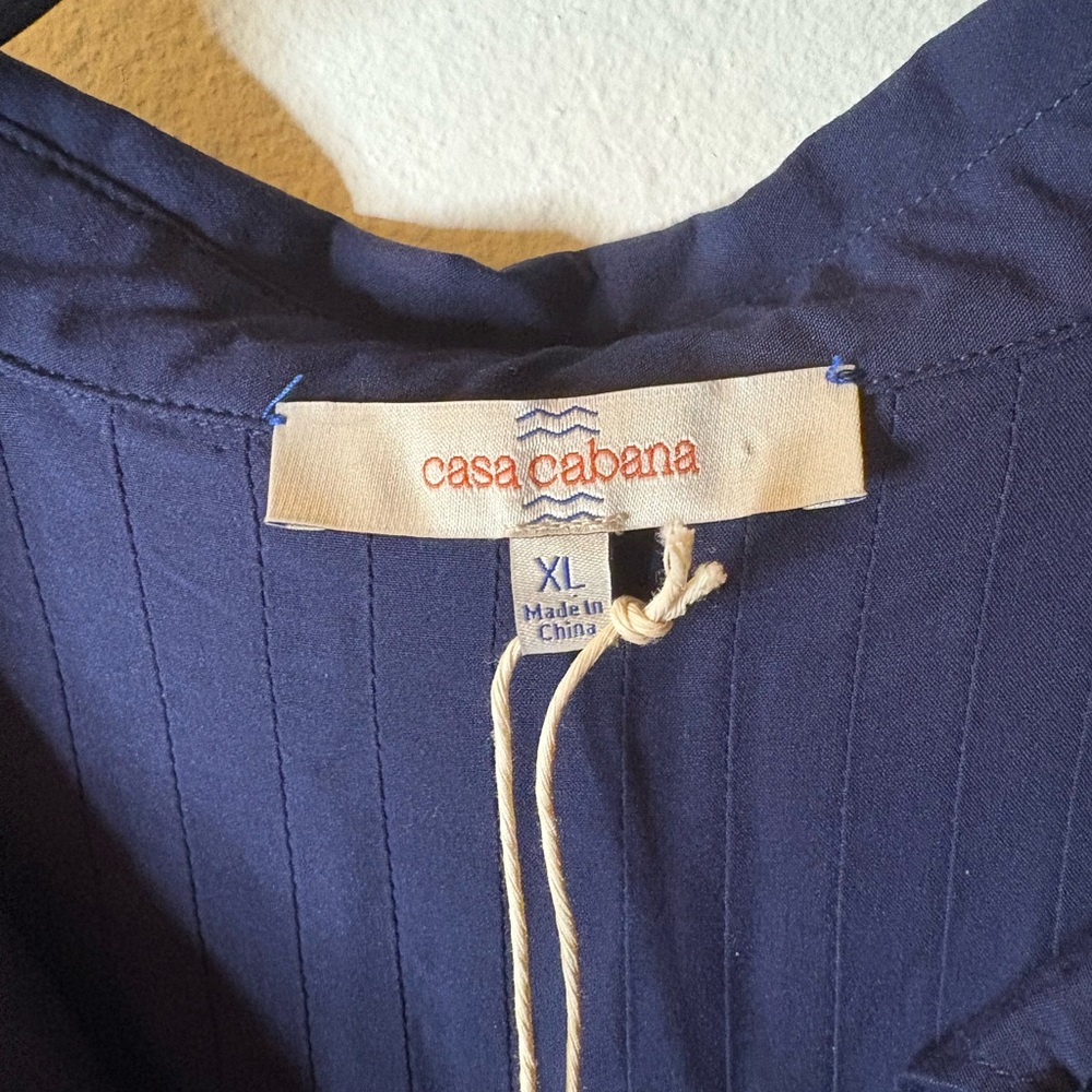 Casa Cabana Button Front “Sammie” Shirt Navy XL NWT Women - Picture 4 of 8